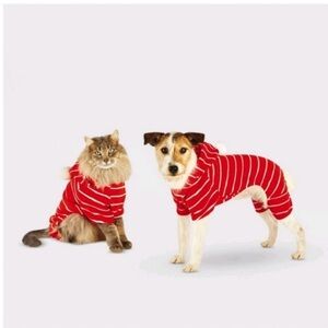 Pet Pajamas Red Hooded Stripe One piece by Wondershop S